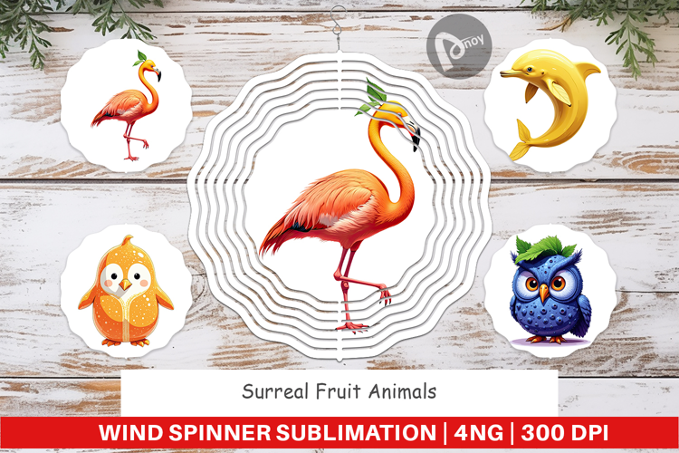 Wind Spinner Surreal Fruit Animals