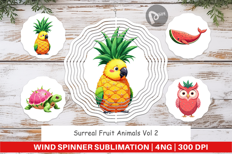 Wind Spinner Surreal Fruit Animals