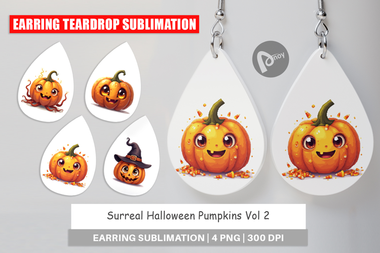 Earring Surreal Halloween Pumpkins