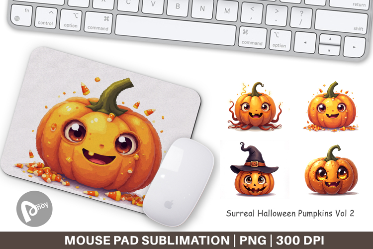 Mouse Pad Surreal Halloween Pumpkins