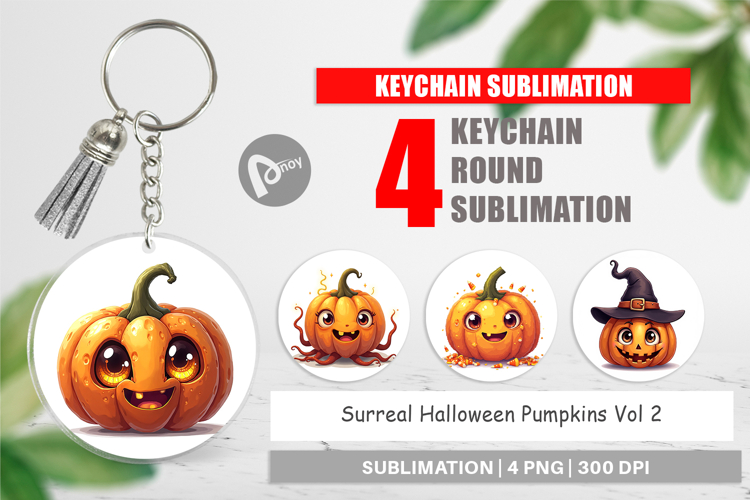 Keychain Surreal Halloween Pumpkins