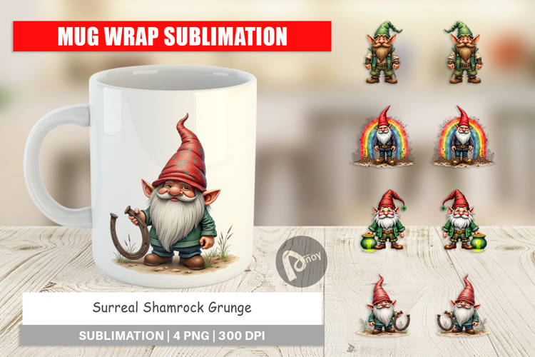 Surreal Shamrock Grunge Mug Wrap