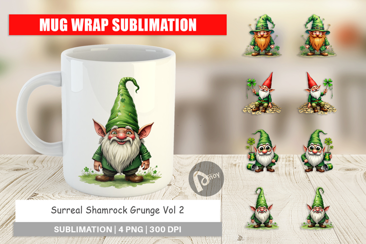 Surreal Shamrock Grunge Mug Wrap