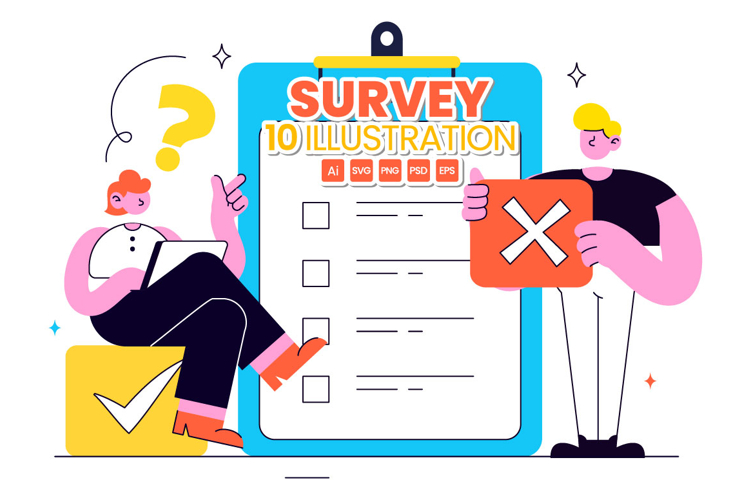 10 Survey Vector Illustration