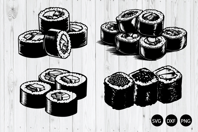 Sushi Rolls SVG, Japanese Food SVG, Sushi SVG