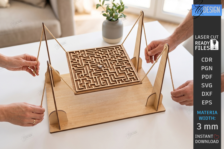 Ball Maze Game Laser Cut | Labyrinth Balance Toy| Board Game