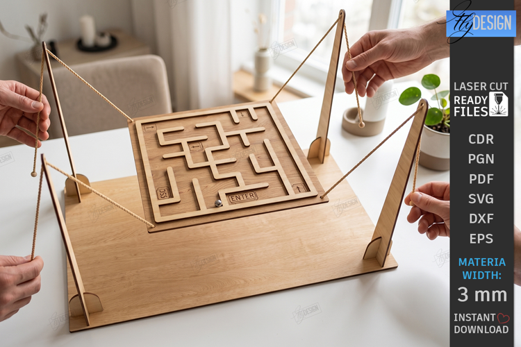 Ball Maze Game Laser Cut | Labyrinth Balance Toy| Board Game