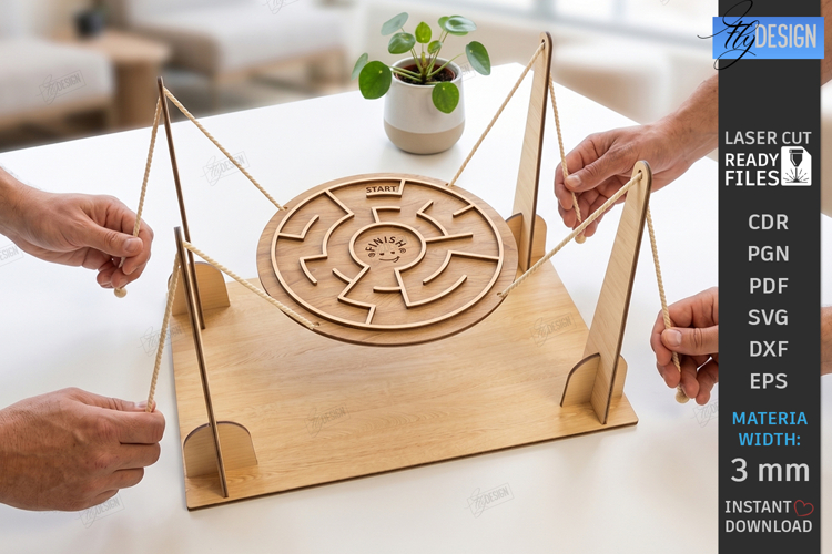 Ball Maze Game Laser Cut | Labyrinth Balance Toy| Board Game