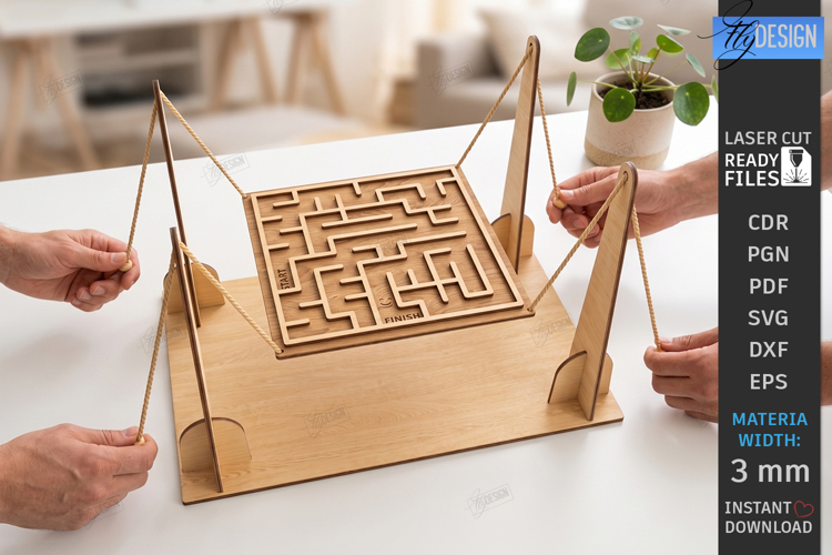 Ball Maze Game Laser Cut | Labyrinth Balance Toy| Board Game