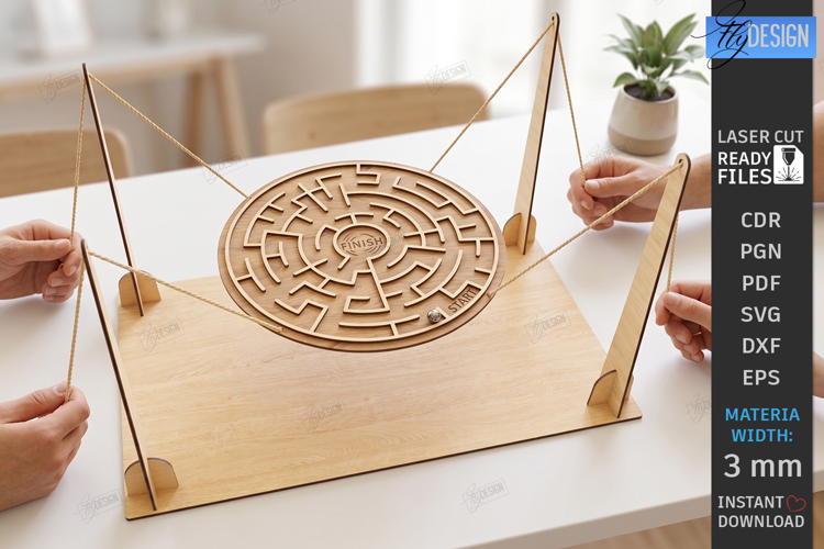 Ball Maze Game Laser Cut | Labyrinth Balance Toy| Board Game