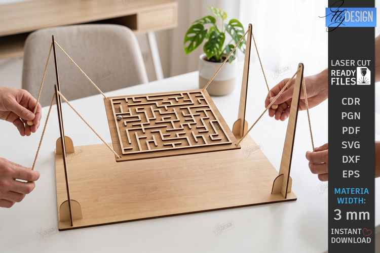 Ball Maze Game Laser Cut | Labyrinth Balance Toy| Board Game