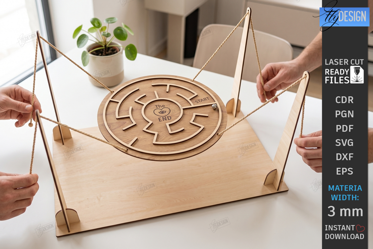 Ball Maze Game Laser Cut | Labyrinth Balance Toy| Board Game