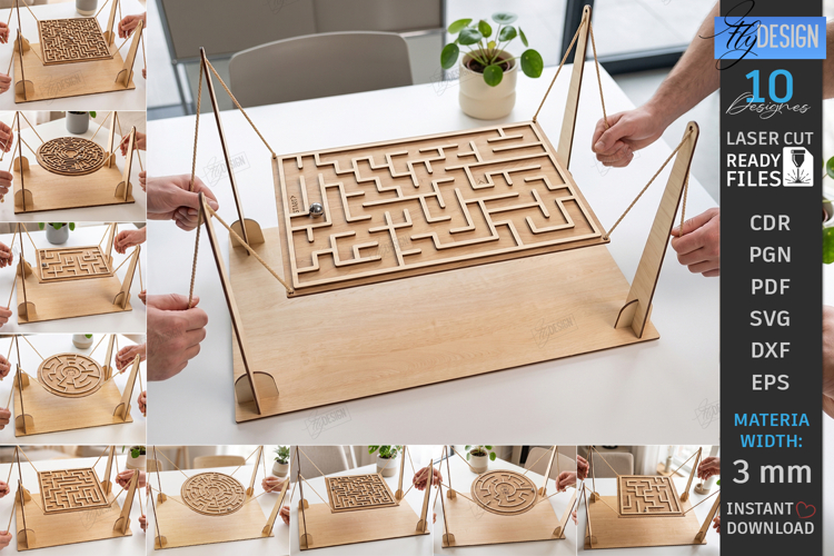 Ball Maze Games Laser Cut Bundle | Labyrinth Balance Toys