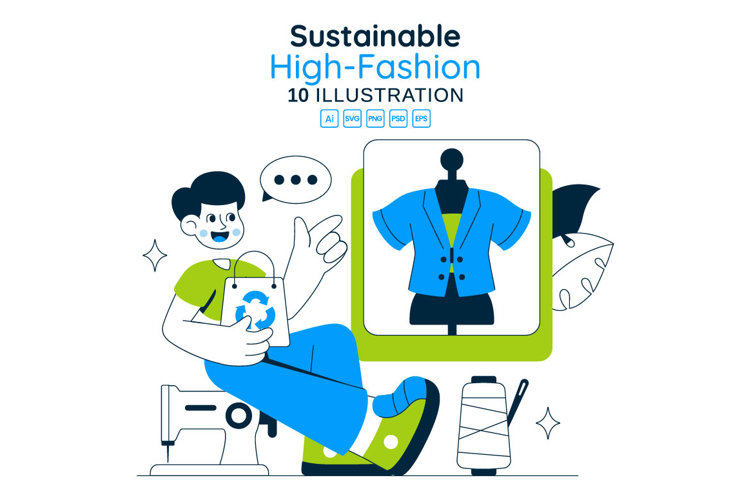 10 Sustainable High Fashion Illustration
