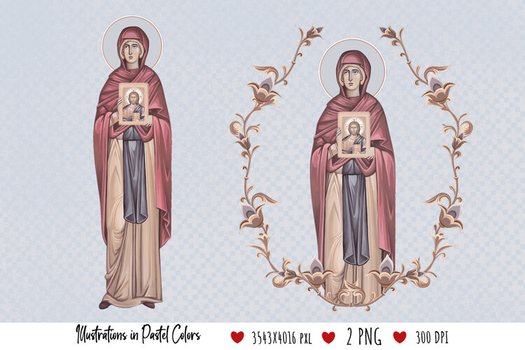 Saint Parascheva of the Balkans. Christian Illustration example image 1