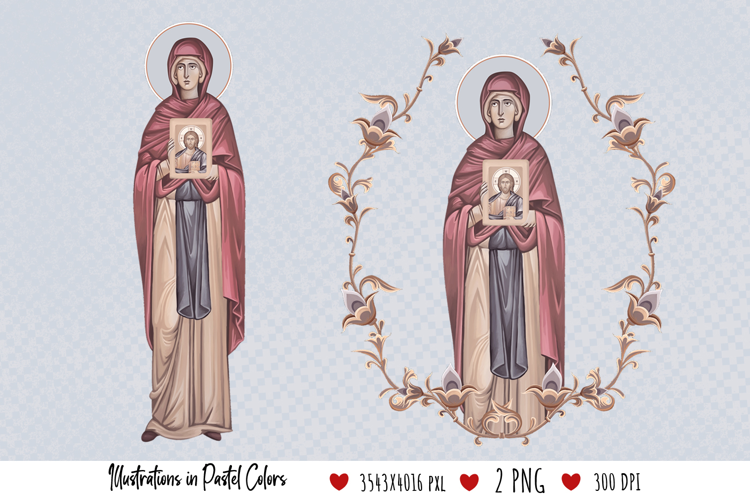 Saint Parascheva of the Balkans. Christian Illustration