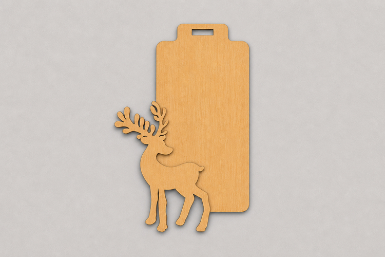 Minimalist Wooden Reindeer Christmas Gift Tags for Holiday example image 1