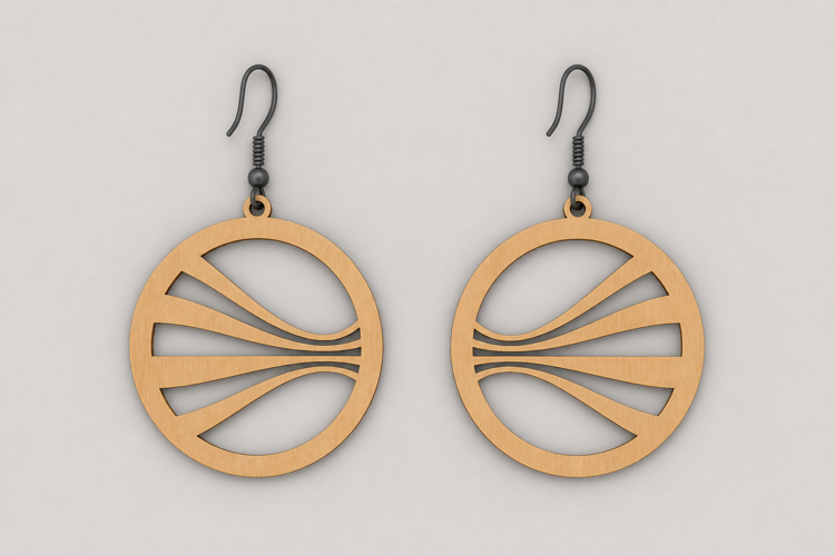 Minimalist Round Wooden Dangle Earrings for Women example image 1