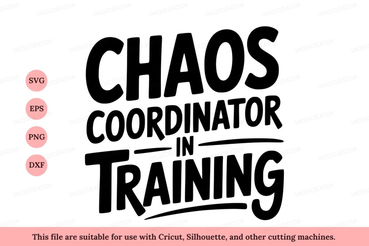 Chaos coordinator in training text lettering example image 1