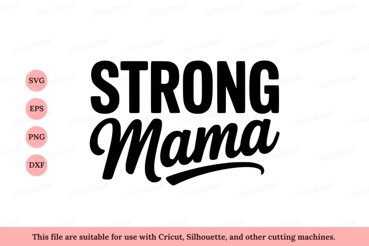 Strong Mama text typography black