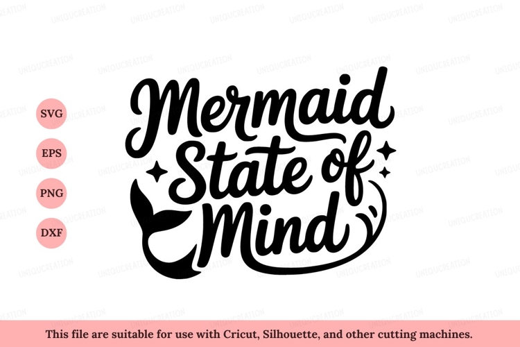 Mermaid state of mind lettering fantasy