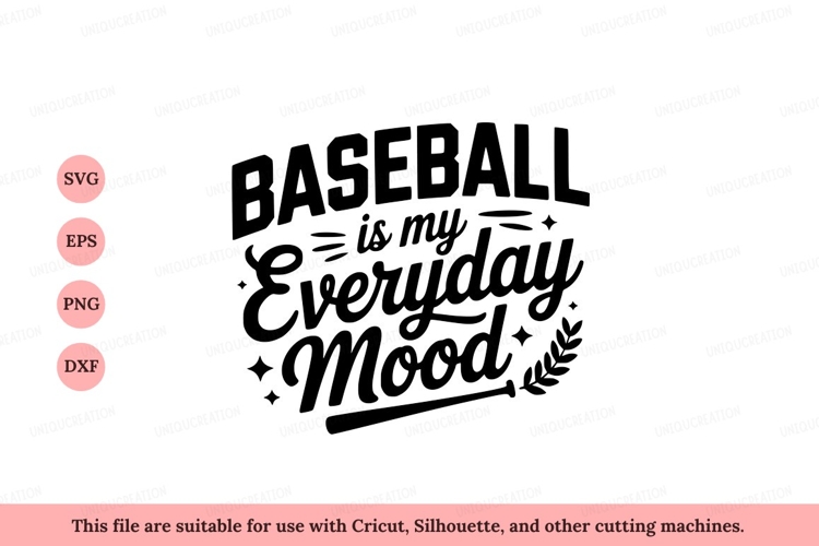 Baseball everyday mood text sport lettering