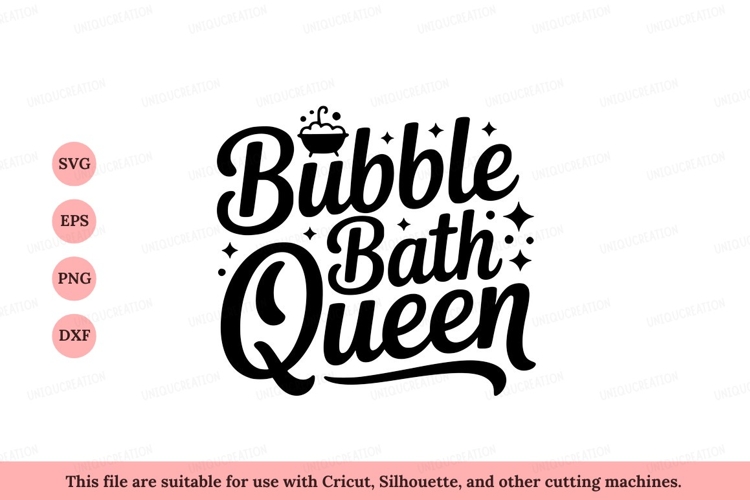 Bubble Bath Queen text typography