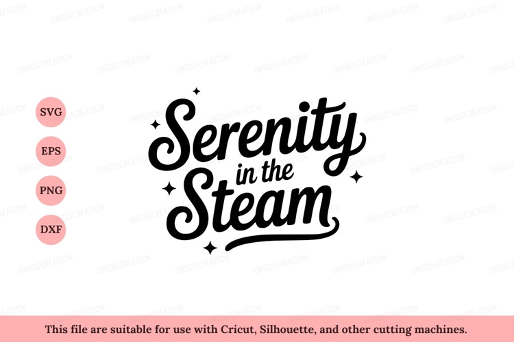 Serenity steam lettering text black