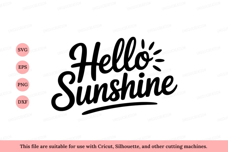 Hello Sunshine Script lettering typography