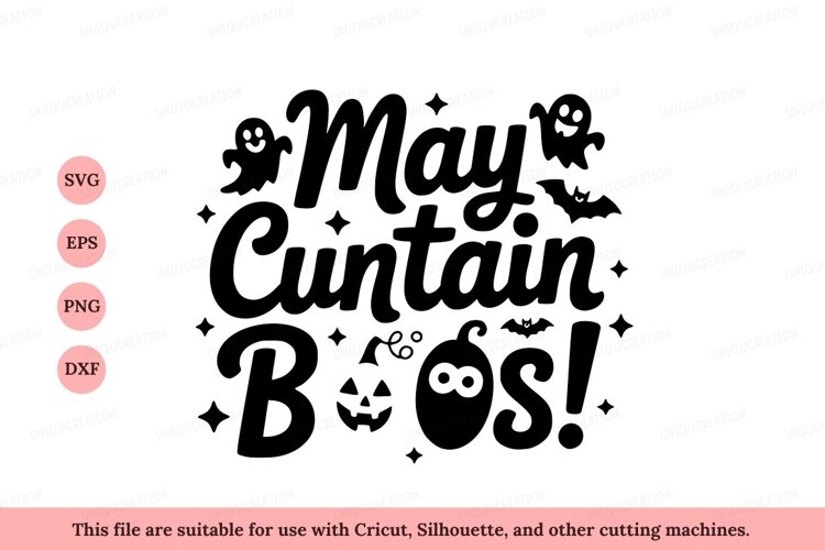 Halloween themed lettering with spooky characters ghost