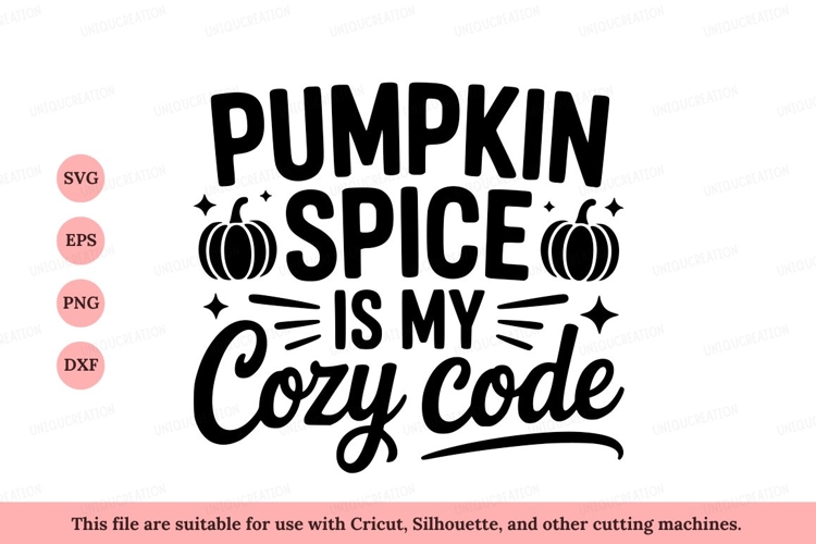 Pumpkin spice cozy code text image example image 1