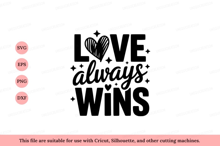 Love always wins heart text image