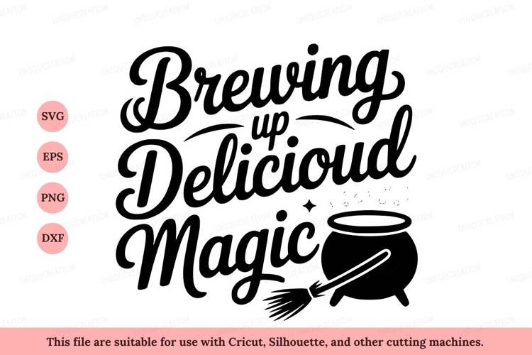Brewing delicious magic cauldron broom image