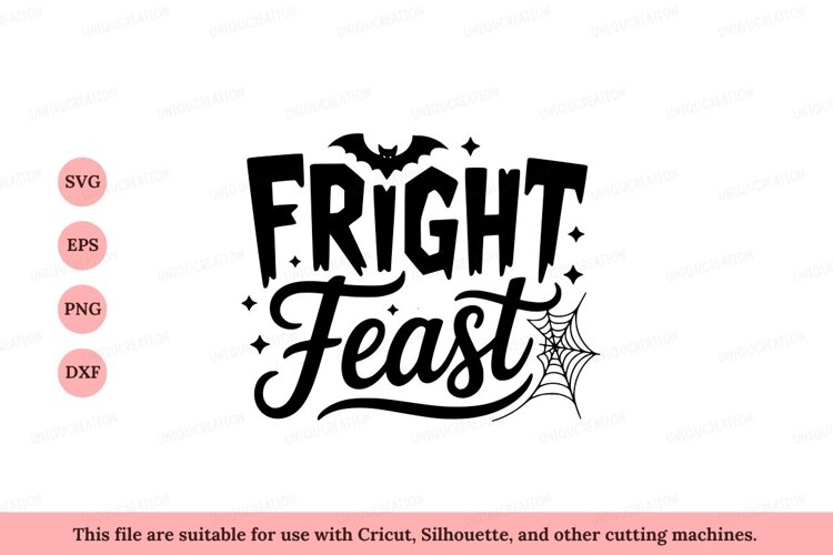 Feast Text Box Fright Feast Halloween Text black