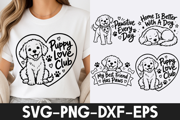 Puppy Love Club Dog Lover Quotes SVG PNG