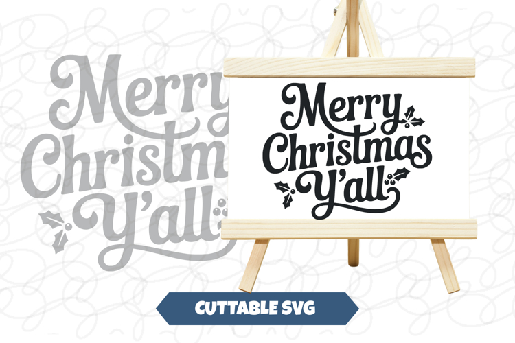 Merry Christmas Yall Christmas Sign svg
