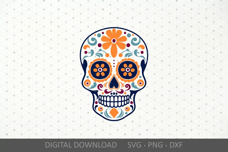 Sugar skull SVG. Floral skull, Mexican Day of the Dead SVG