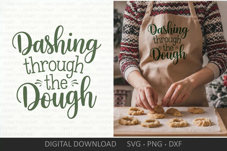 Dashing through the Dough SVG, Christmas baking SVG apron