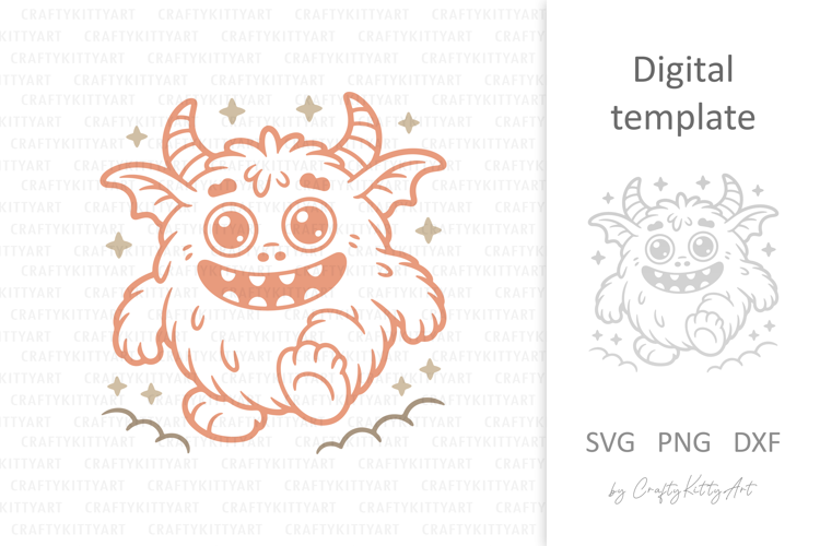 Cute happy smiling Halloween monster SVG, Funny baby monster