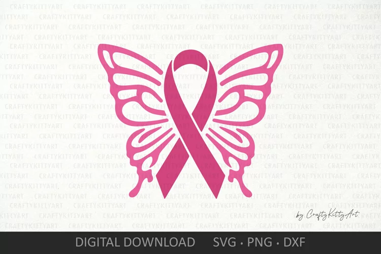 Breast cancer awareness ribbon, Pink ribbon butterfly wings