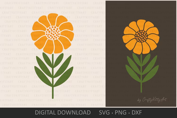 Marigold Flower SVG, Layered flower SVG for vinyl & printing