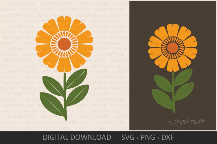 Marigold Flower SVG, Layered flower SVG for vinyl & printing