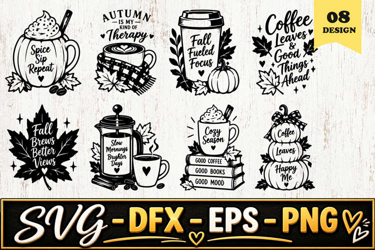Spice Sip Repeat Fall Coffee SVG PNG
