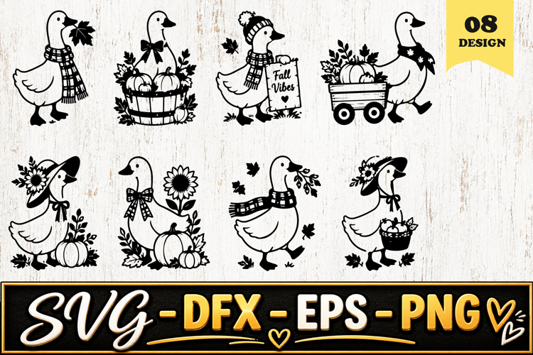 Autumn Farmhouse Goose SVG PNG