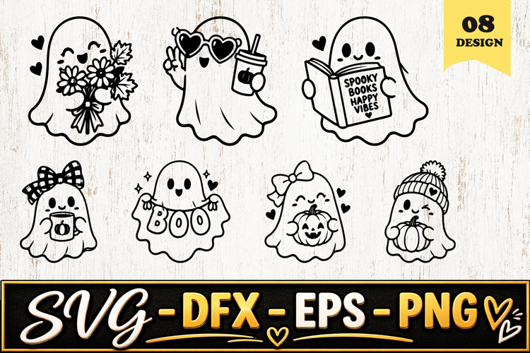 Cozy Fall Ghosts SVG PNG