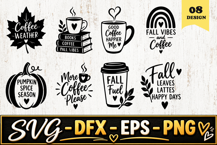 Coffee Weather Fall Vibes SVG PNG