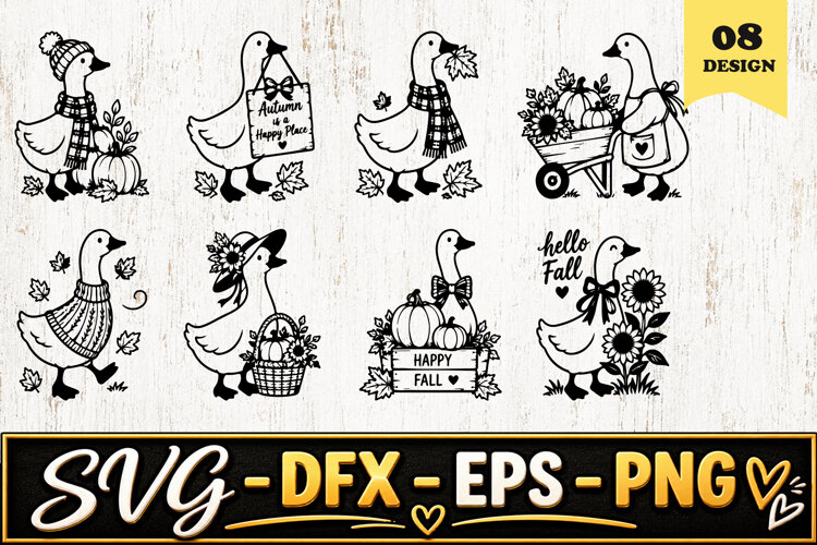 Fall Goose SVG PNG example image 1