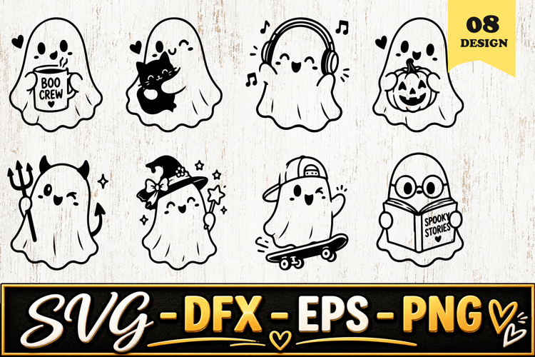 Boo Crew Halloween Ghosts SVG PNG