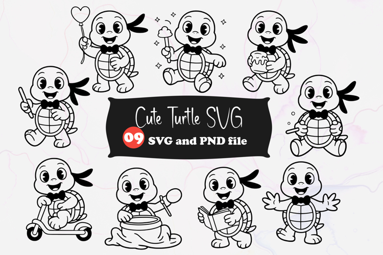Cute Turtle Svg Image 4