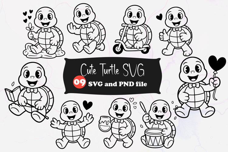 Cute Turtle Svg Image 3
